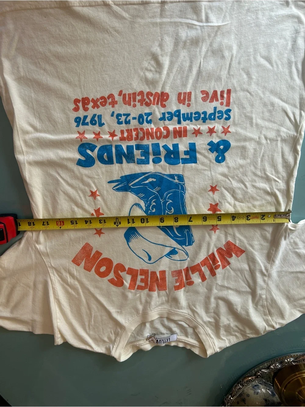 Willie Nelson & Friends Graphic Tee - Cream with Red & Blue - Picture 4 of 4